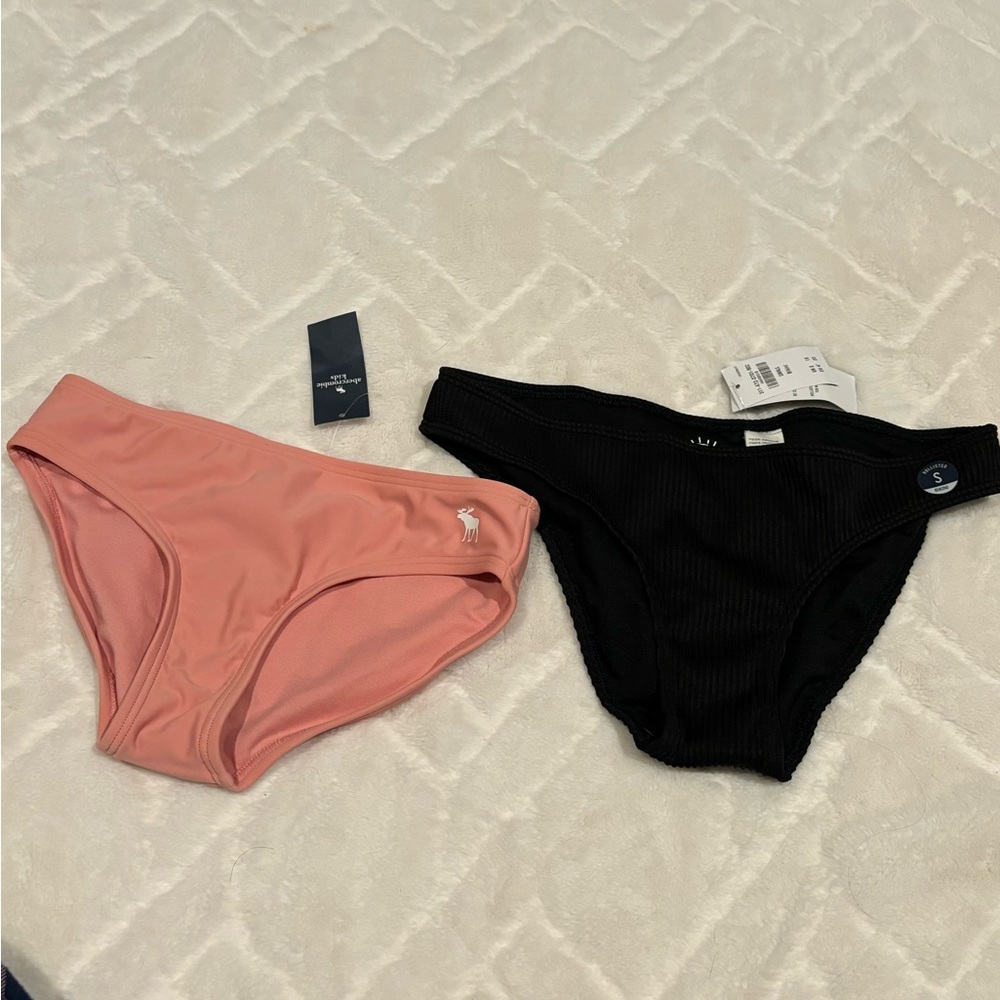Teen's Bikini Bottom Set -the black is a S Hollister & rose is 11/12 A & F Kids